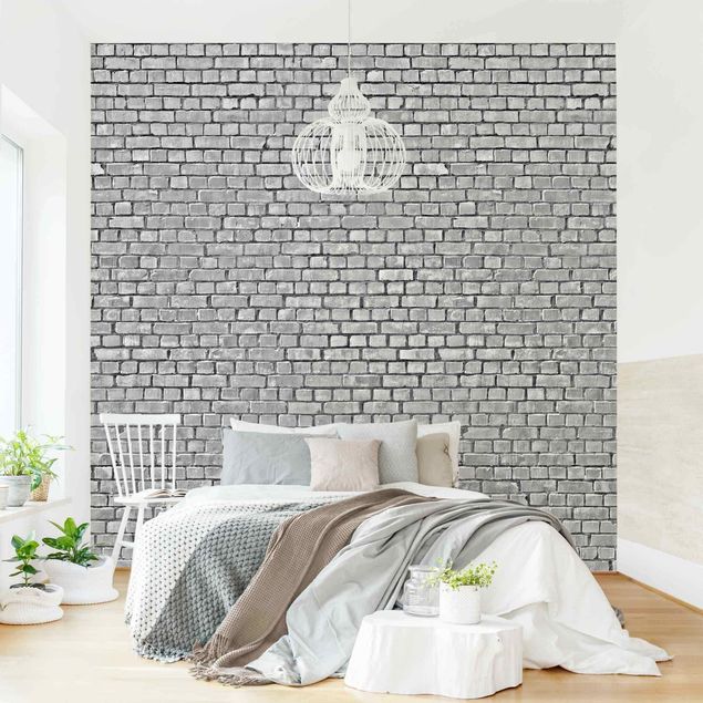 fototapet 3d Brick Tile Wallpaper Black And White