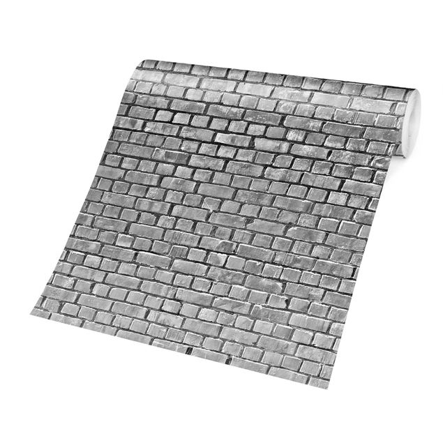 Industriel tapet Brick Tile Wallpaper Black And White