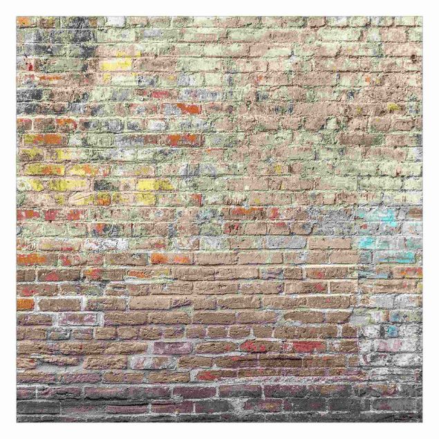 Sten tapet Brick Wall With Shabby Colouring