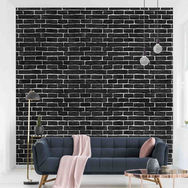 Murstenstapet Brick Wall Black
