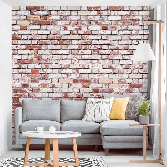 Tapet mønster Brick Wall Shabby Rustic