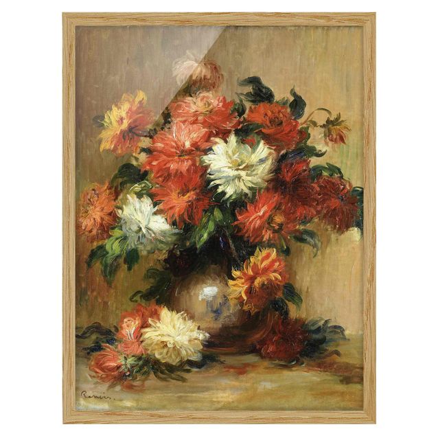 Indrammede plakater blomster Auguste Renoir - Still Life with Dahlias