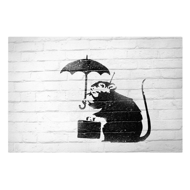 Billeder Banksy - Rat With Umbrella