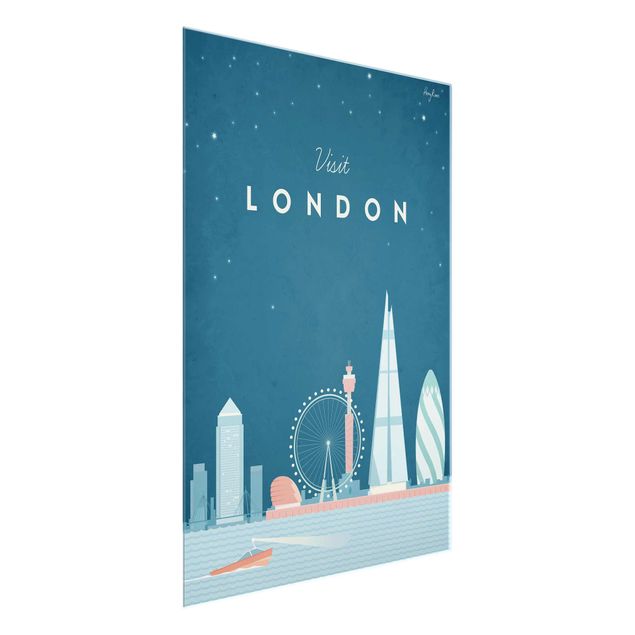Glasbilleder arkitektur og skyline Travel Poster - London