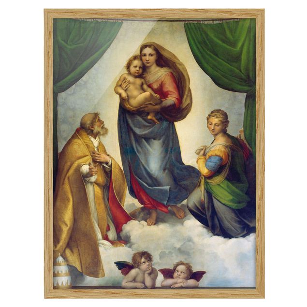 Indrammede plakater blomster Raffael - The Sistine Madonna