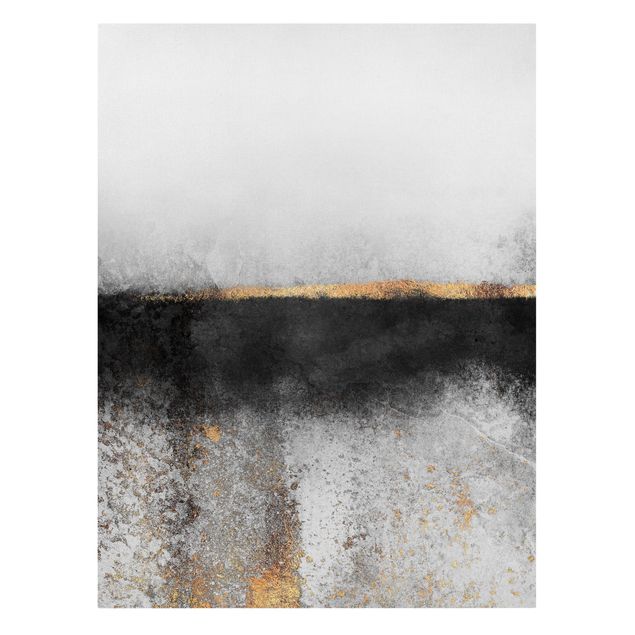 Billeder sort og hvid Abstract Golden Horizon Black And White