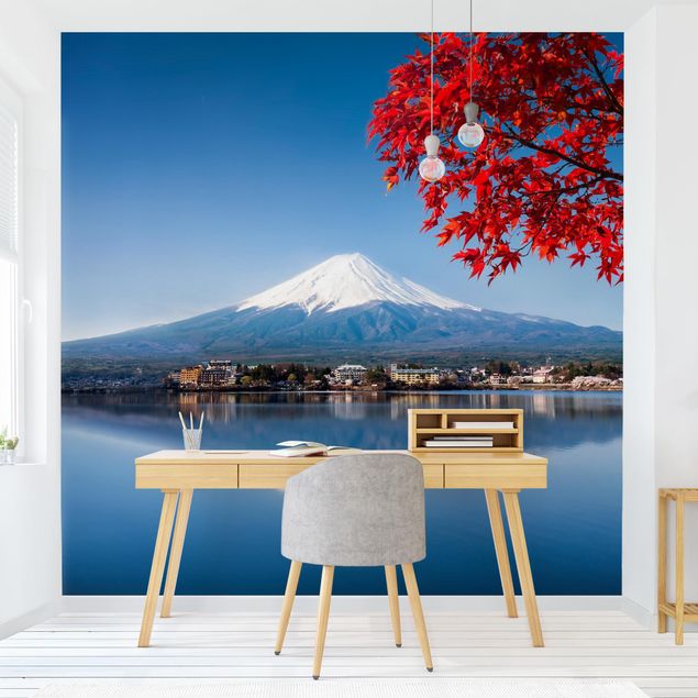 Fototapet arkitektur og skyline Mt. Fuji In The Fall