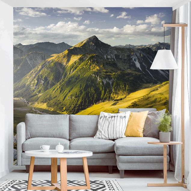køkken dekorationer Mountains And Valley Of The Lechtal Alps In Tirol