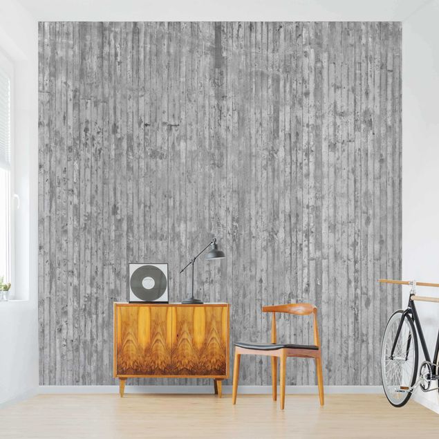 3d tapet Concrete Look Wallpaper With Stripes