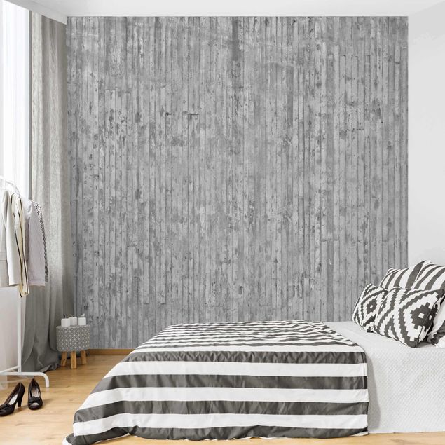 Tapet strimler Concrete Look Wallpaper With Stripes
