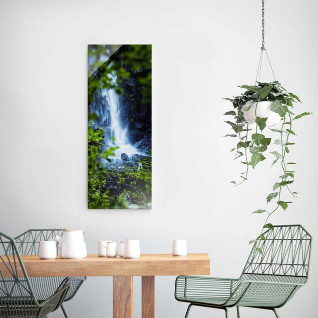 Glasbilleder vandfald View Of Waterfall
