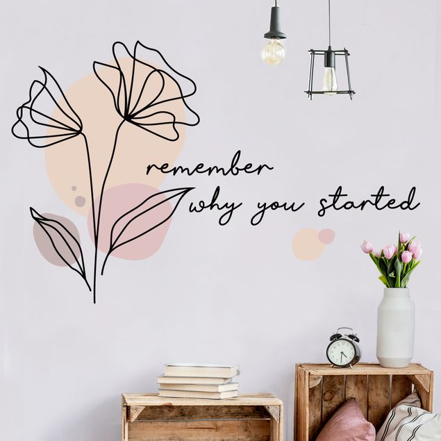 Wallstickers ordsprog Flower - Remember Why You started
