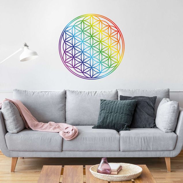 Wallstickers Flower of life rainbow color