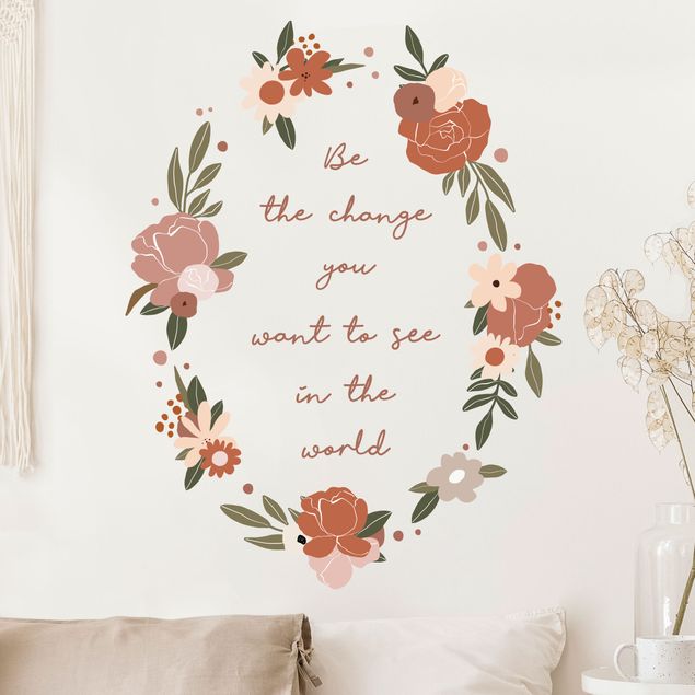 Wallstickers blomster Flowers - Be the Change