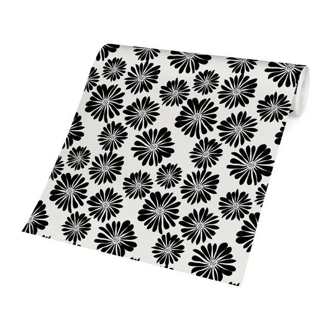 Sort tapet Flower Pattern Hawaii In Black
