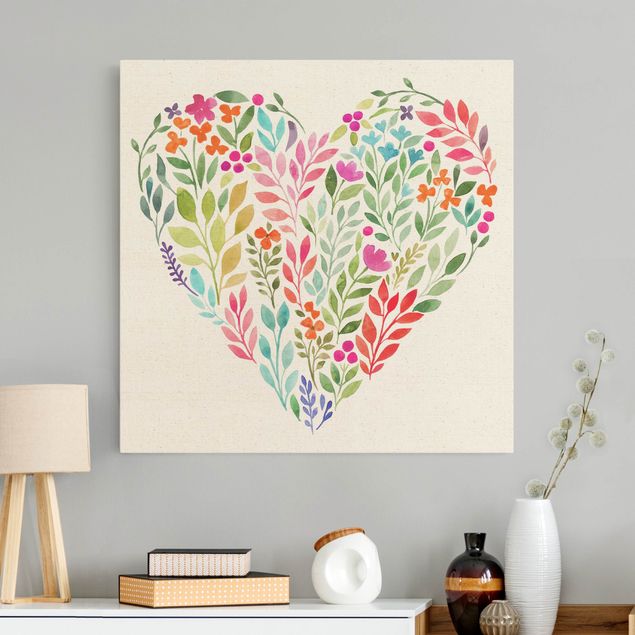 Billeder kære Flowery Watercolour Heart-Shaped