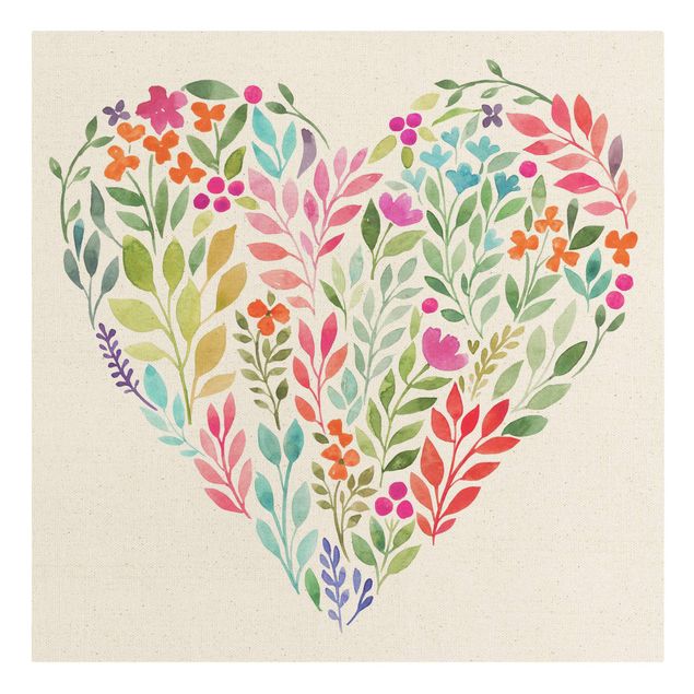 Billeder Flowery Watercolour Heart-Shaped