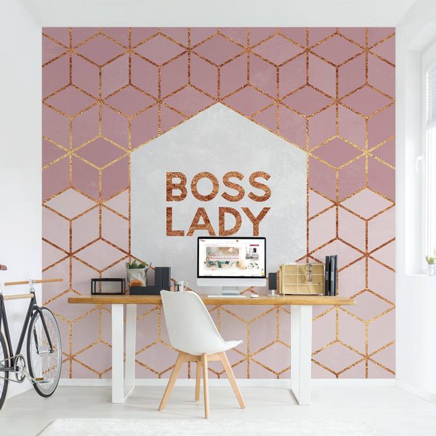 Tapet mønster Boss Lady Hexagons Pink