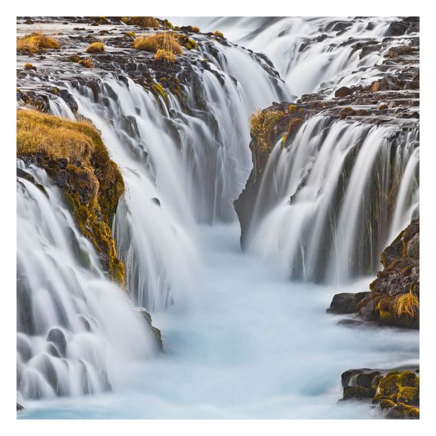 Fototapet hvid Brúarfoss Waterfall In Iceland
