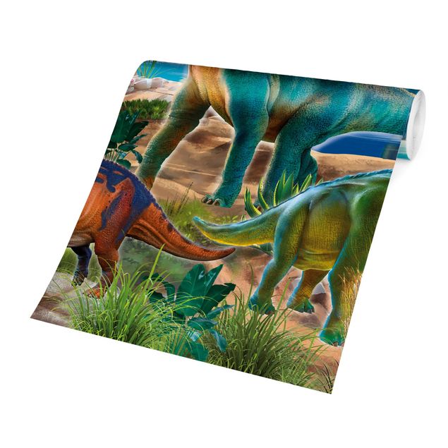 Tapet Brachiosaurus And Tricaterops