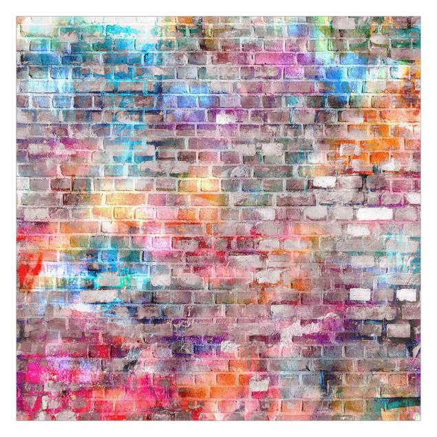 Tapet med sten Colourful Shabby Brick Wall