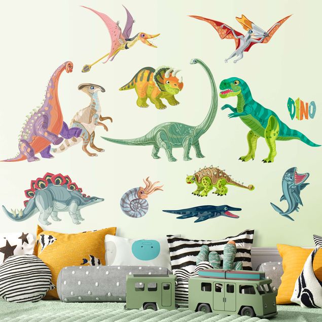 Børneværelse deco Colorful dinosaur set
