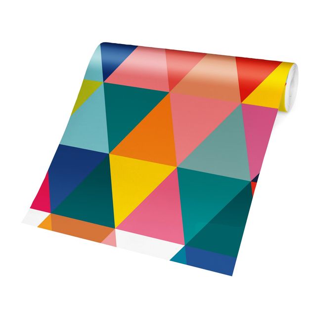 Tapet Colourful Triangle Pattern