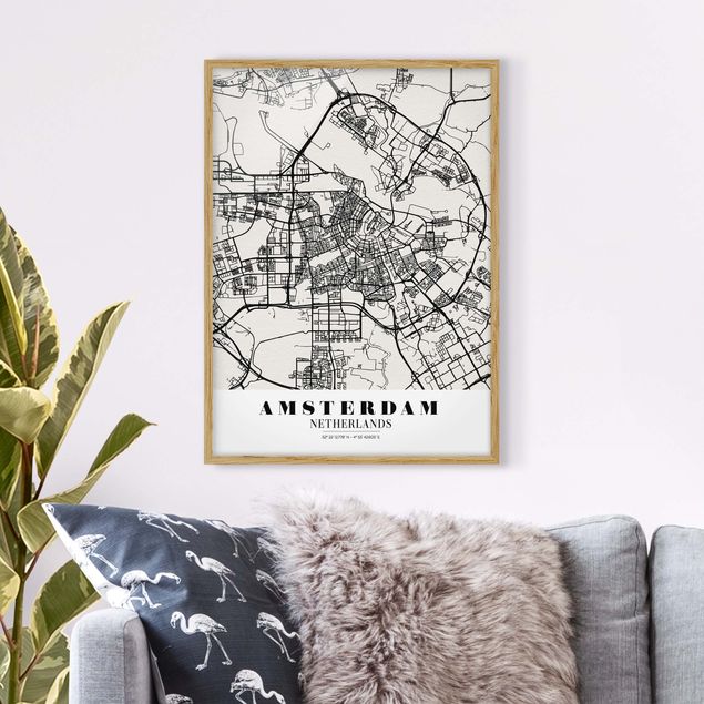 køkken dekorationer Amsterdam City Map - Classic