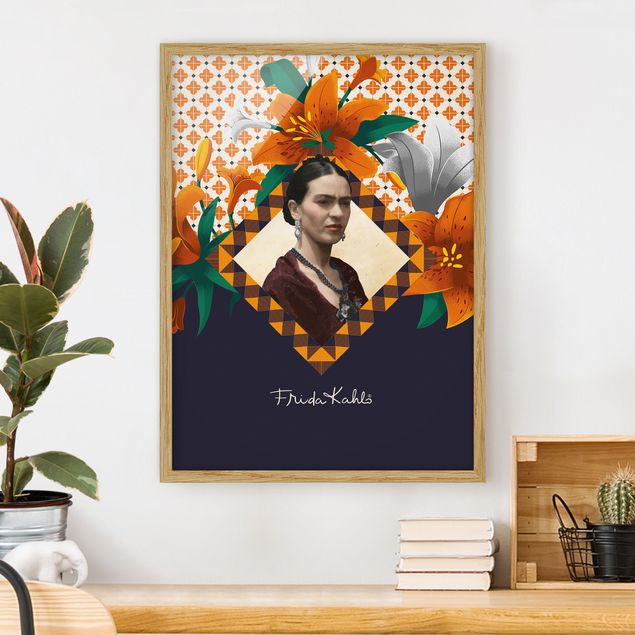 Indrammede plakater blomster Frida Kahlo - Lilies