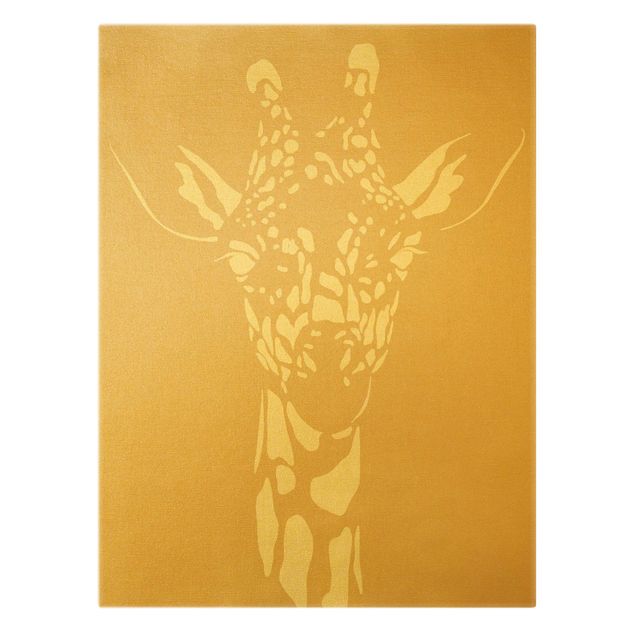 Billeder Safari Animals - Portrait Giraffe Beige