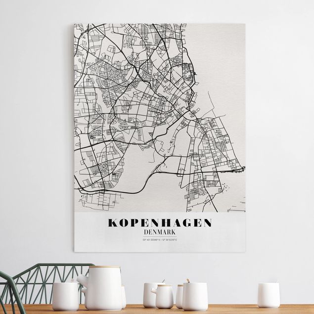 køkken dekorationer Copenhagen City Map - Classic