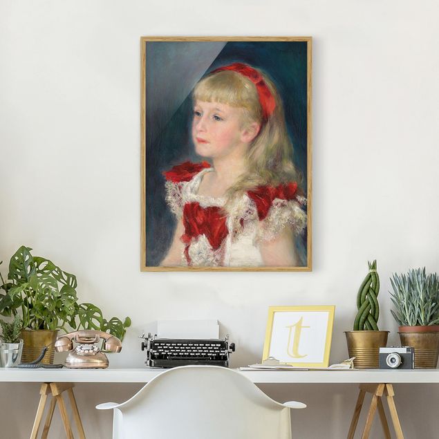 Kunst stilarter Auguste Renoir - Mademoiselle Grimprel with red Ribbon