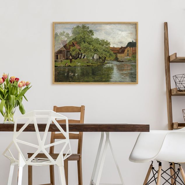 Kunst stilarter post impressionisme Edvard Munch - Scene On River Akerselven