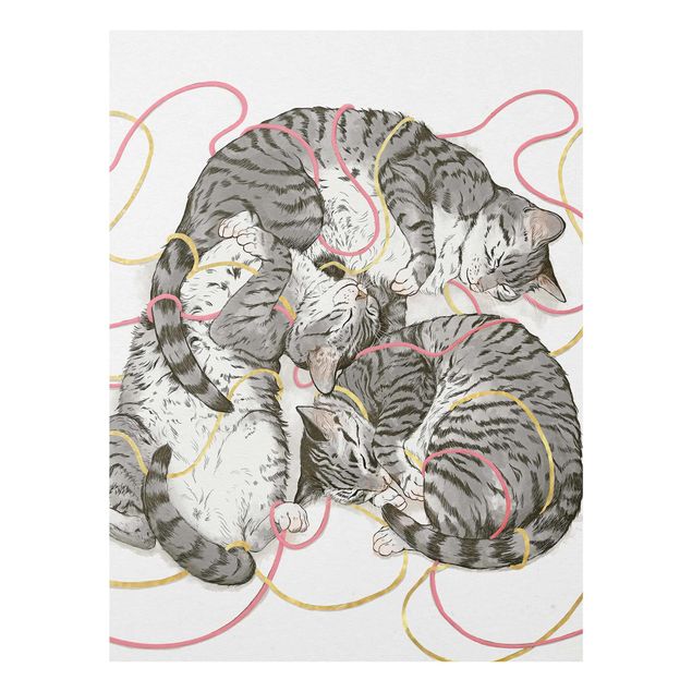 Billeder kunsttryk Illustration Grey Cat Painting