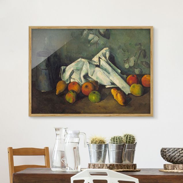 køkken dekorationer Paul Cézanne - Still Life With Milk Can And Apples