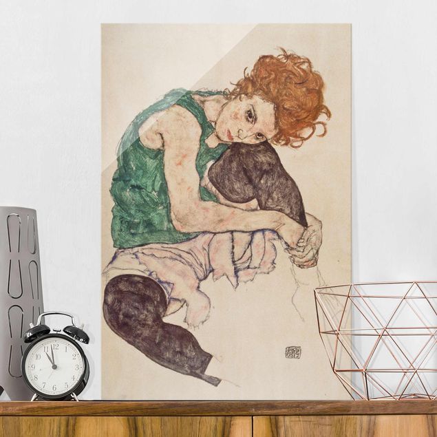 Billeder Egon Schiele - Sitting Woman With A Knee Up