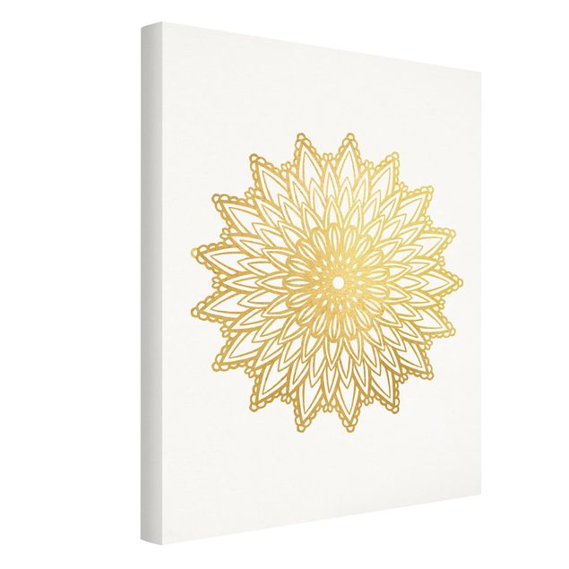 Billeder mandalas Mandala Sun Illustration White Gold