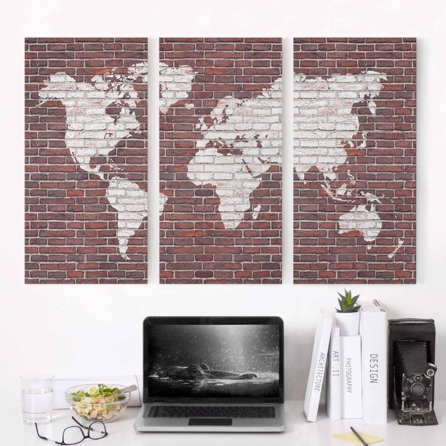 køkken dekorationer Brick World Map