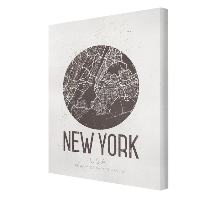 Billeder verdenskort New York City Map - Retro