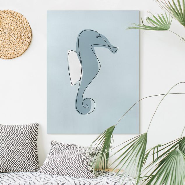 Billeder moderne Seahorse Line Art