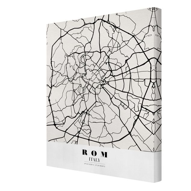Billeder sort og hvid Rome City Map - Classical