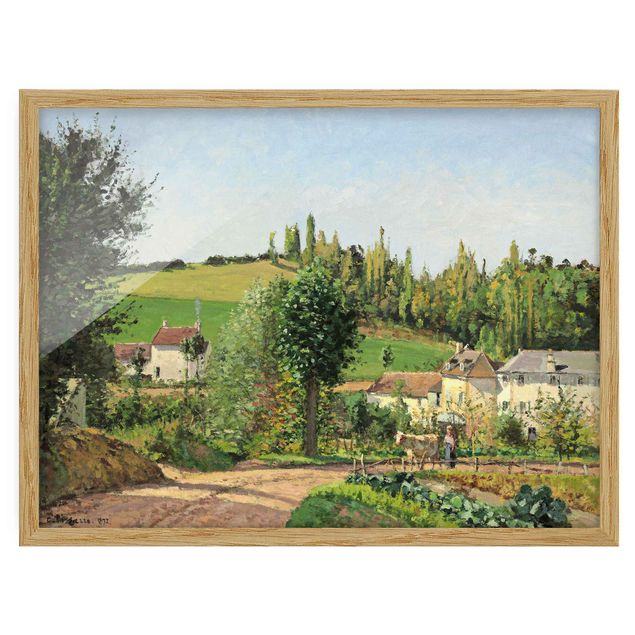 Kunst stilarter post impressionisme Camille Pissarro - Hamlet In The SurRolling Hillss Of Pontoise