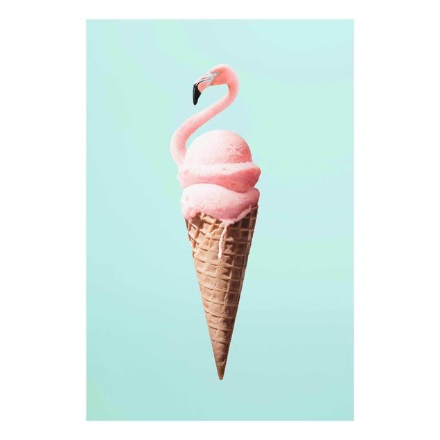 Billeder moderne Ice Cream Cone With Flamingo