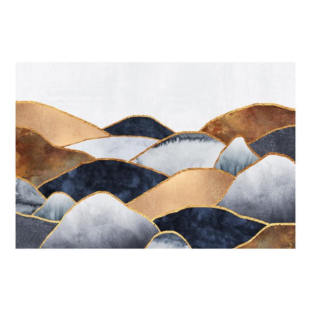 Moderne tapet Golden Mountains Watercolour