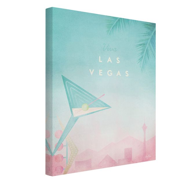 Billeder på lærred kunsttryk Travel Poster - Viva Las Vegas