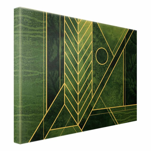 Billeder på lærred Golden Geometry - Emerald
