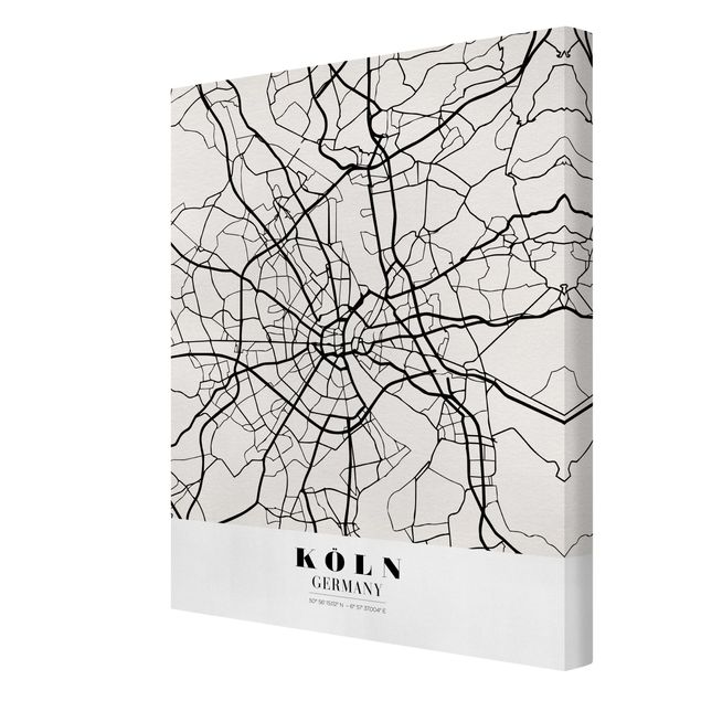 Billeder sort og hvid Cologne City Map - Classic
