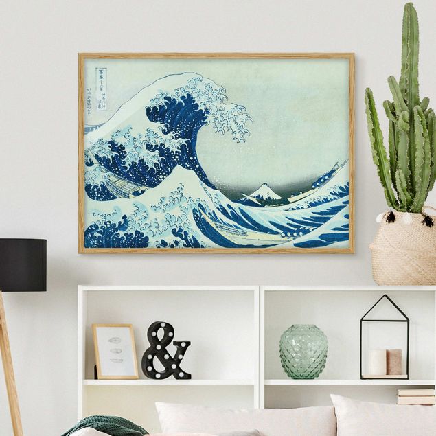 Indrammede plakater strande Katsushika Hokusai - The Great Wave At Kanagawa