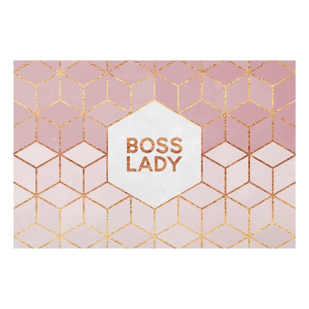 Billeder kunsttryk Boss Lady Hexagons Pink