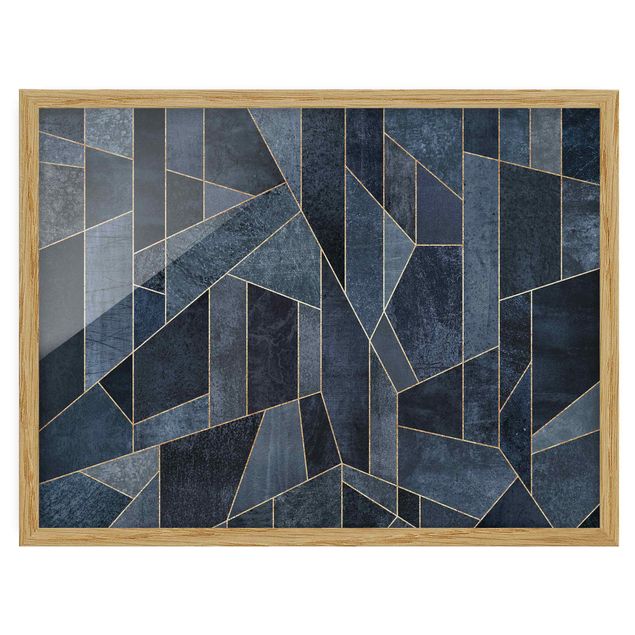 Billeder mønstre Blue Geometry Watercolour